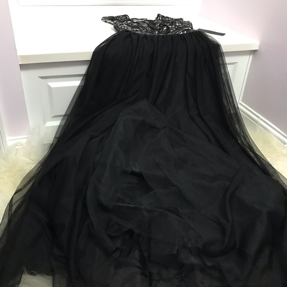 Aidan Mattox Silk-trim Gown Women's Black - Picture 4 of 8